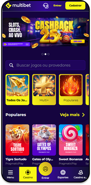 Cassino Multibet com destaque para cashback de 25% todos os dias