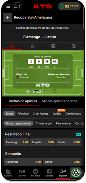 Odds para a final da Recopa Sul-Americana entre Flamengo e Lanús