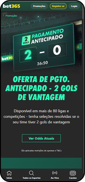 pagamento antecipado 2 gols na bet365 para Copa do Brasil