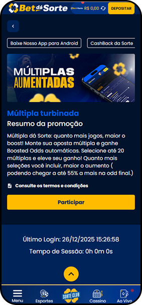 Múltipla Turbinada na Bet dá sorte com boost odds automáticas