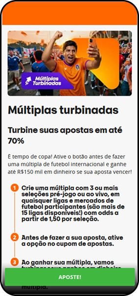 Casa de apostas Betsson com múltiplas turbinadas com bônus de até 70%