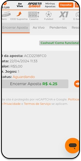 Cash out na Aposta Ganha