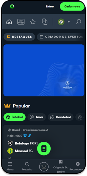 Página de esportes na Jonbet