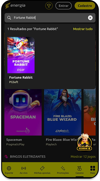 Jogo Fortune Rabbit da PGSoft disponível na Energia Bet