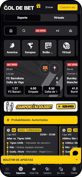 Apostas ao vivo na Gol de Bet com FC Barcelona x Celta de Vigo pela LaLiga e odds turbinadas para Liga MX