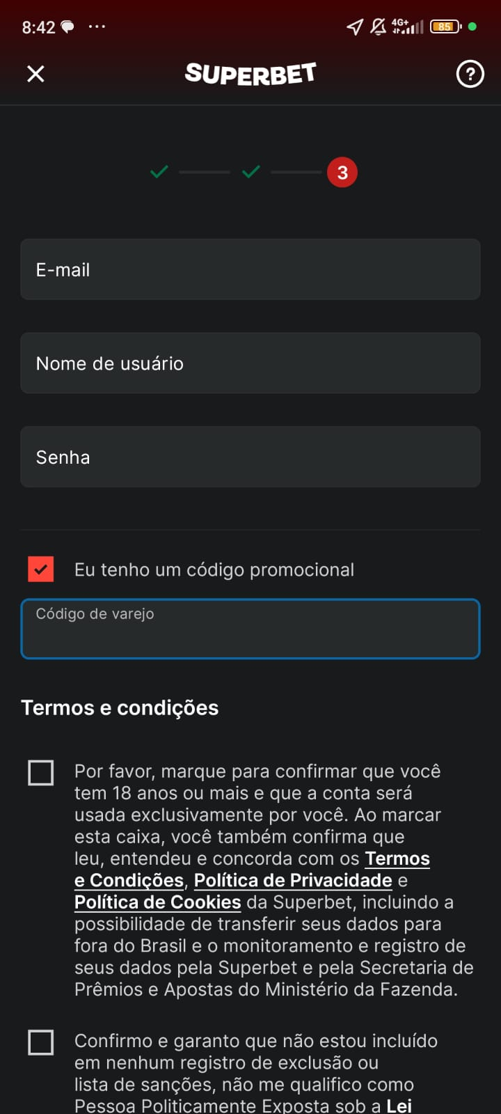 código promocional superbet