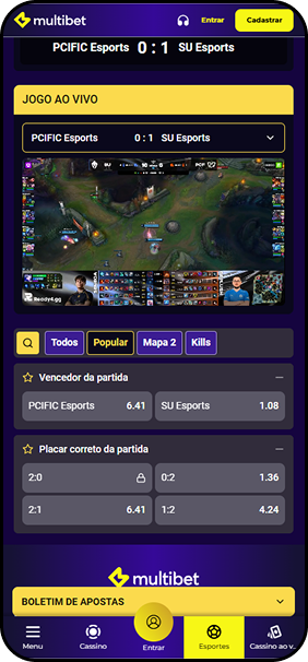 League of Legends na Multibet com odds para a partida PCIFIC Esports versus SU Esports