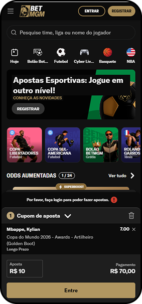 15:38Claude respondeu: Apostas esportivas na BetMGM com cupom de Mbappé artilheiro da Copa do Mundo 2026 a 7.Apostas esportivas na BetMGM com cupom de Mbappé artilheiro da Copa do Mundo 2026 a 7.00, odd aumentada e destaques da Copa Libertadores e Copa Sul-Americana
