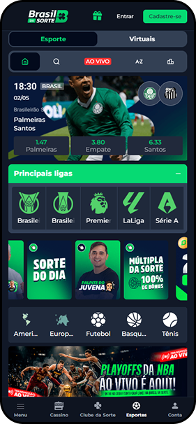 Apostas esportivas ao vivo na Brasil da Sorte com Palmeiras x Santos pelo Brasileirão e acesso rápido a Premier League, LaLiga e Série A
