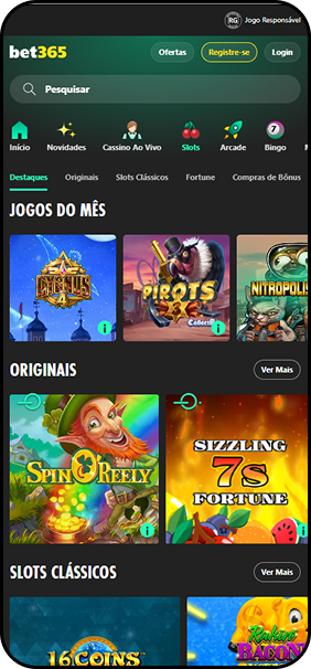 Cassino bet365 com os jogos do mês e títulos originais como Spin O' Reely