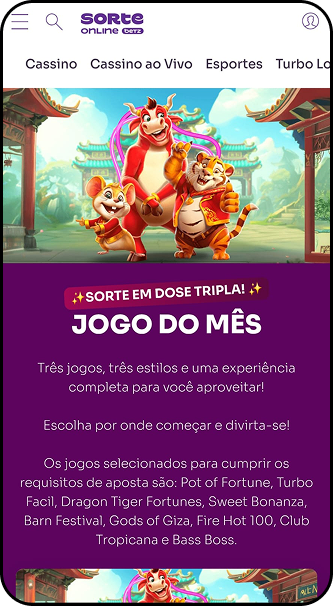 Oferta de giros grátis no jogo do mês em dose tripla na Sorte Online
