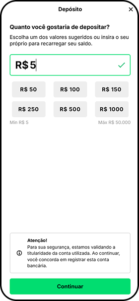 Depósito de R$5 via Pix na casa de apostas KTO
